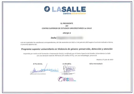 Posgrado en Violencia de género de iFIS Educación es un posgrado baremable en oposiciones y concursos a nivel nacional donde se emite un certificado oficial al cumplir con los objetivos del curso